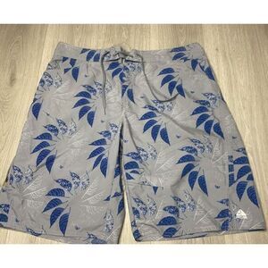 Nike ACG Boardshorts Mens 40 Gray All‎ Conditions Leaf Printed Swim Trunk Shorts
